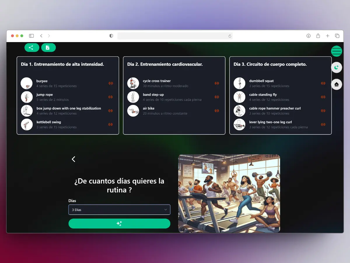 Tu entrenador personal de IA para un viaje fitness eficiente y personalizado.